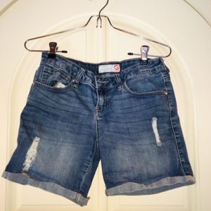 Distressed Denim Shorts